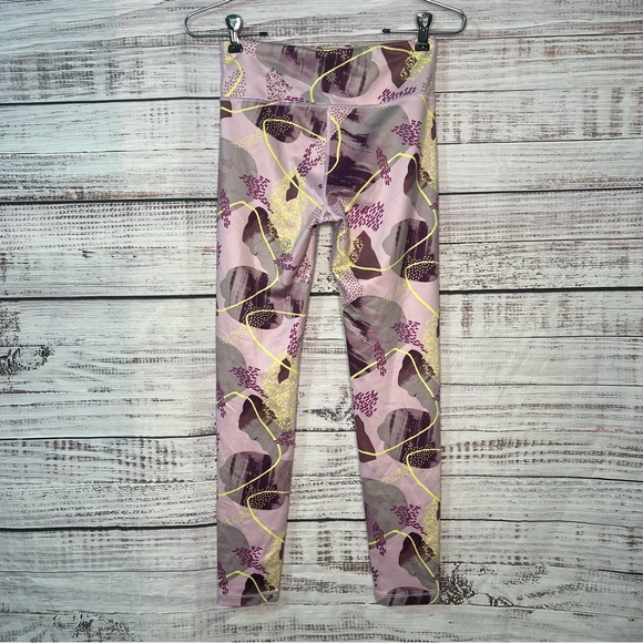 Athleta Girl XL High Rise Chit Chat Tight Purple Yellow - Picture 5 of 9